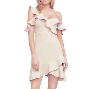 BCBGMAXAZRIA Asymmetrical Ruffle Dress